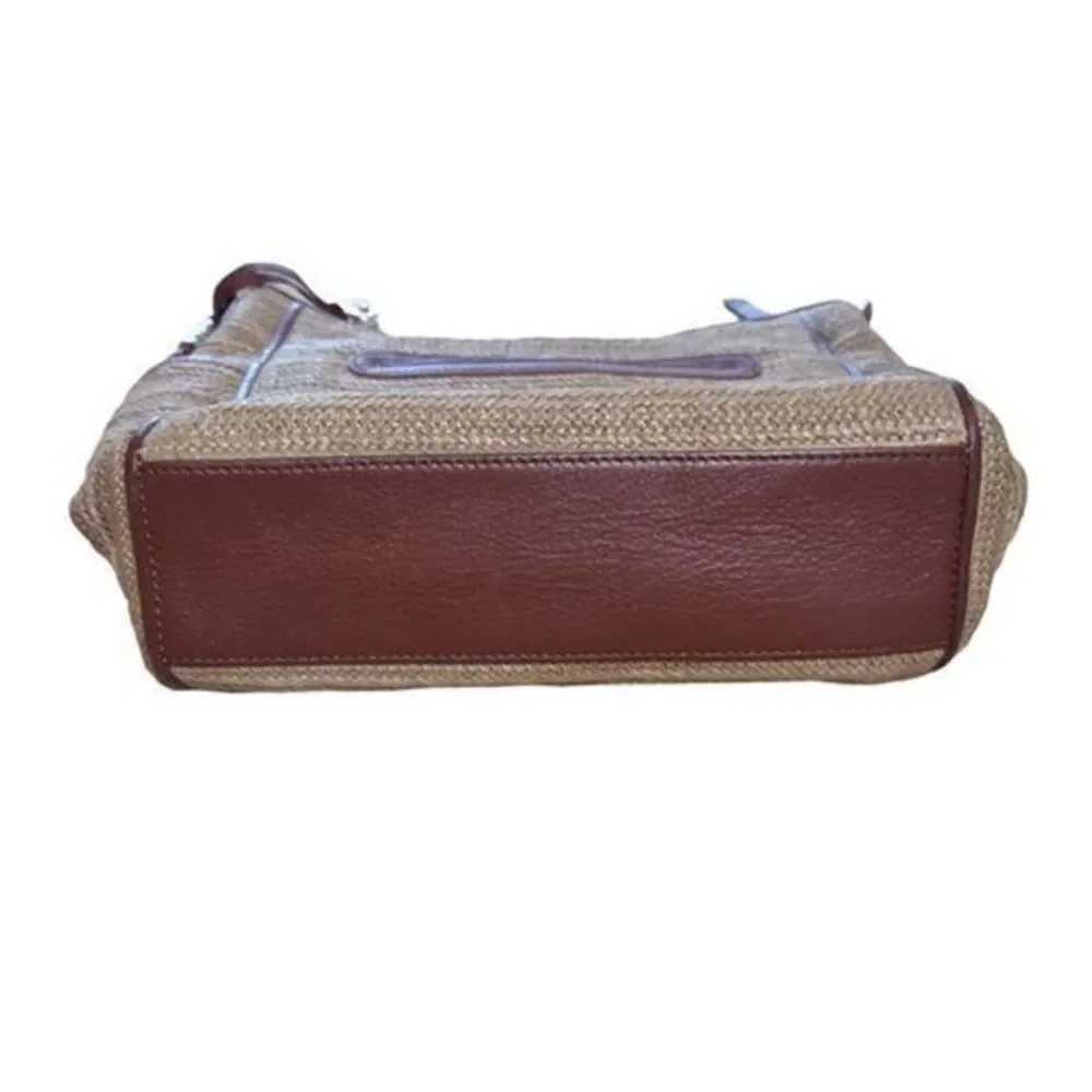 Brighton Brown Straw and Leather Handbag 11